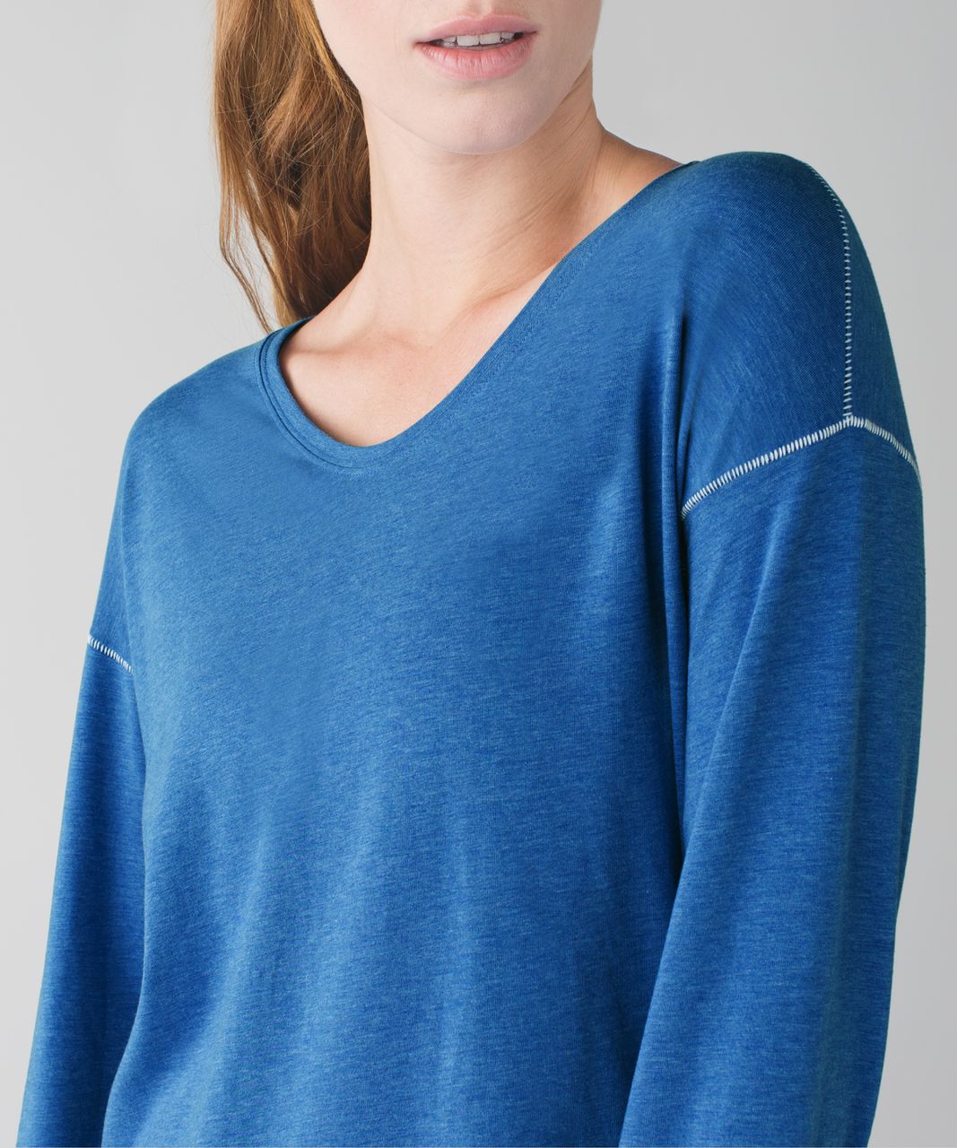 Lululemon Weekend Long Sleeve - Heathered Pipe Dream Blue