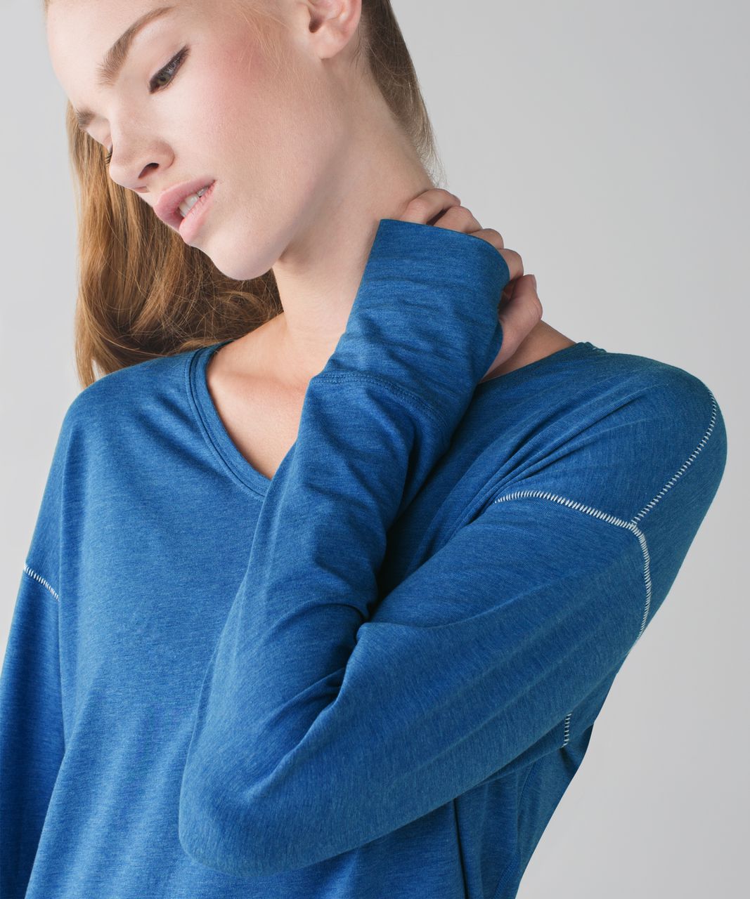 Lululemon Weekend Long Sleeve - Heathered Pipe Dream Blue