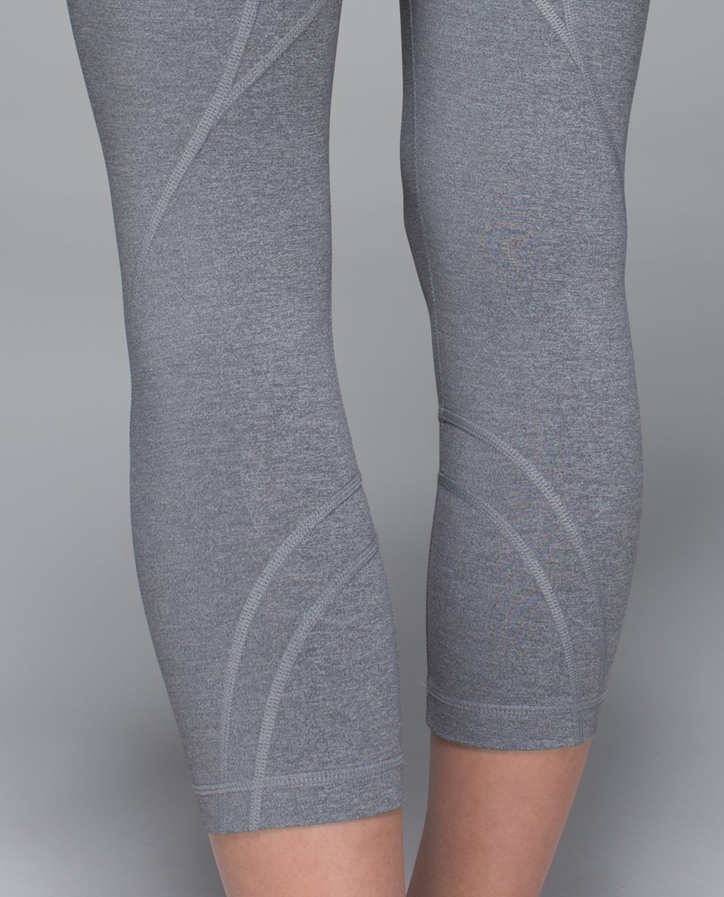 Lululemon Run:  Inspire Crop II *All Luxtreme - Heathered Slate / Parallel Stripe Butter Pink Electric Coral