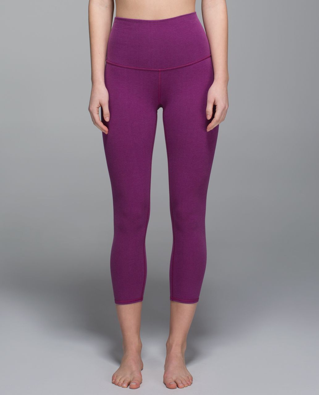 Lululemon Wunder Under Crop II *Cotton (Roll Down) - Heathered Regal Plum