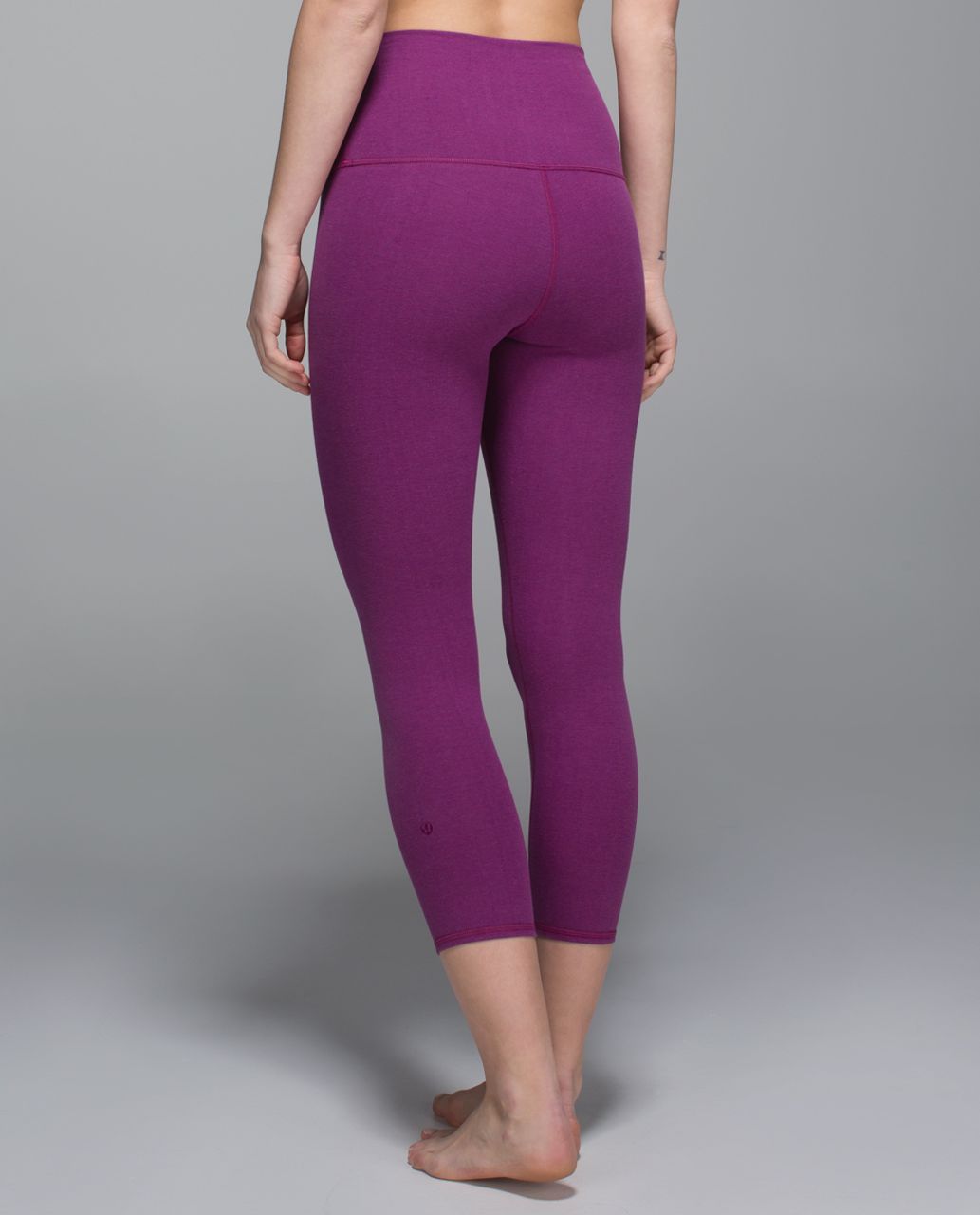 Lululemon Wunder Under Crop II *Cotton (Roll Down) - Heathered Regal Plum