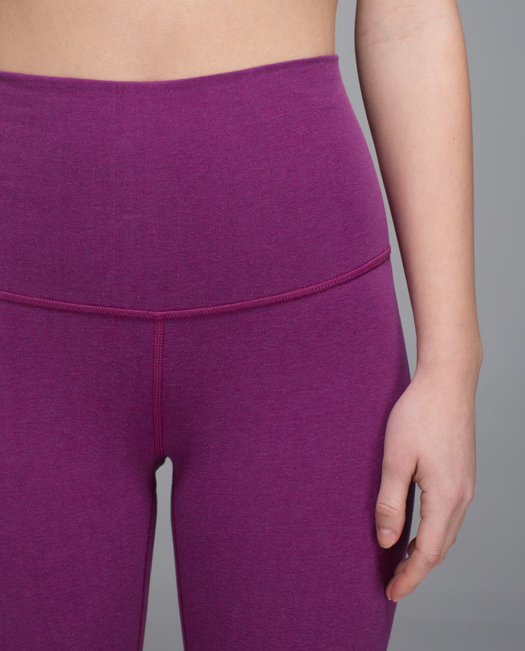 Lululemon Wunder Under Crop II *Cotton (Roll Down) - Heathered Regal Plum -  lulu fanatics