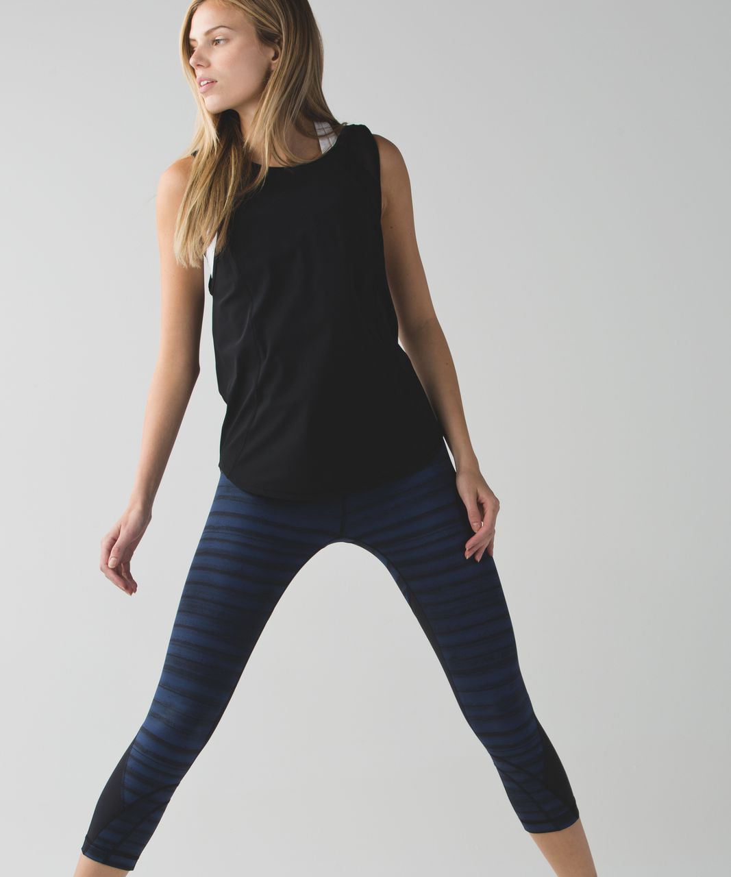 Lux Vinyasa Henley Crop Top - Black curated on LTK