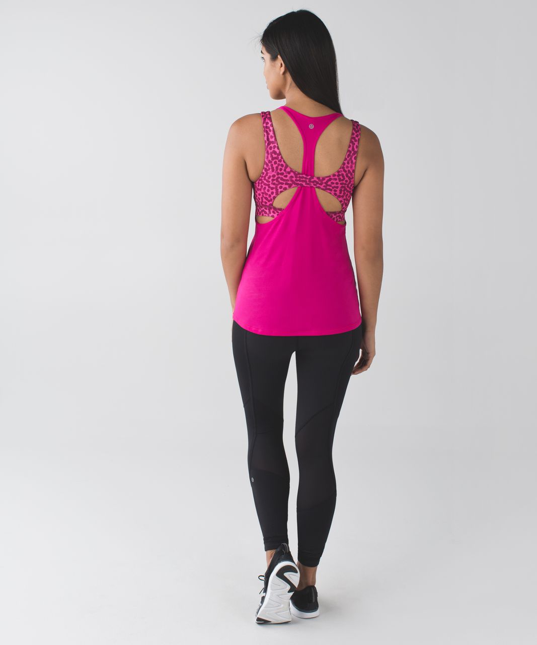 Lululemon All Sport Support Tank Top Sports Bra Black / Mini Coast