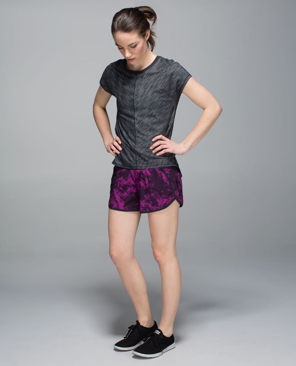 Lululemon Tracker Short III *4-way Stretch - Breezie Regal Plum Black / Black