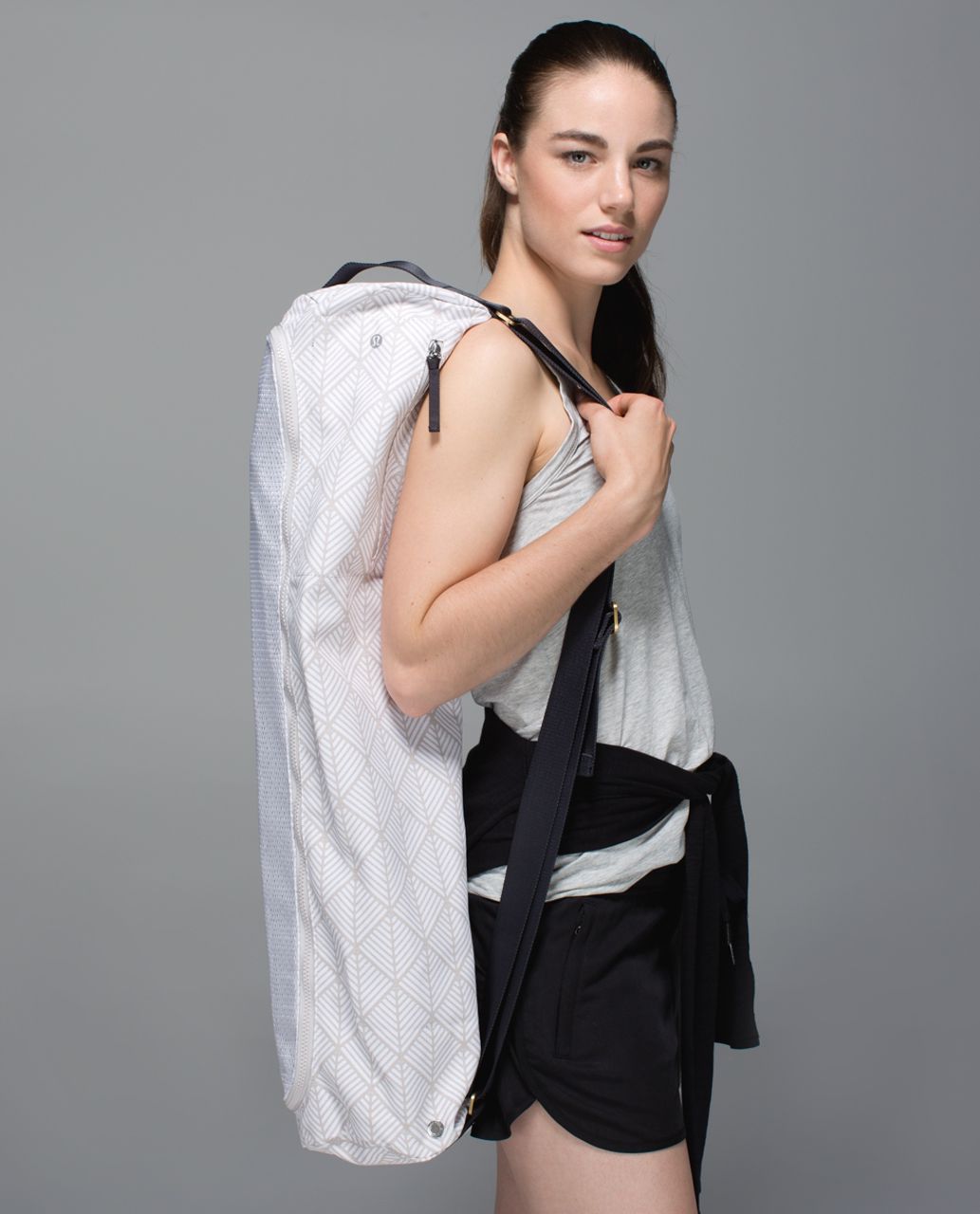 Lululemon Drishti Yoga Tote *Cotton - Diamond Palm White Dune / White