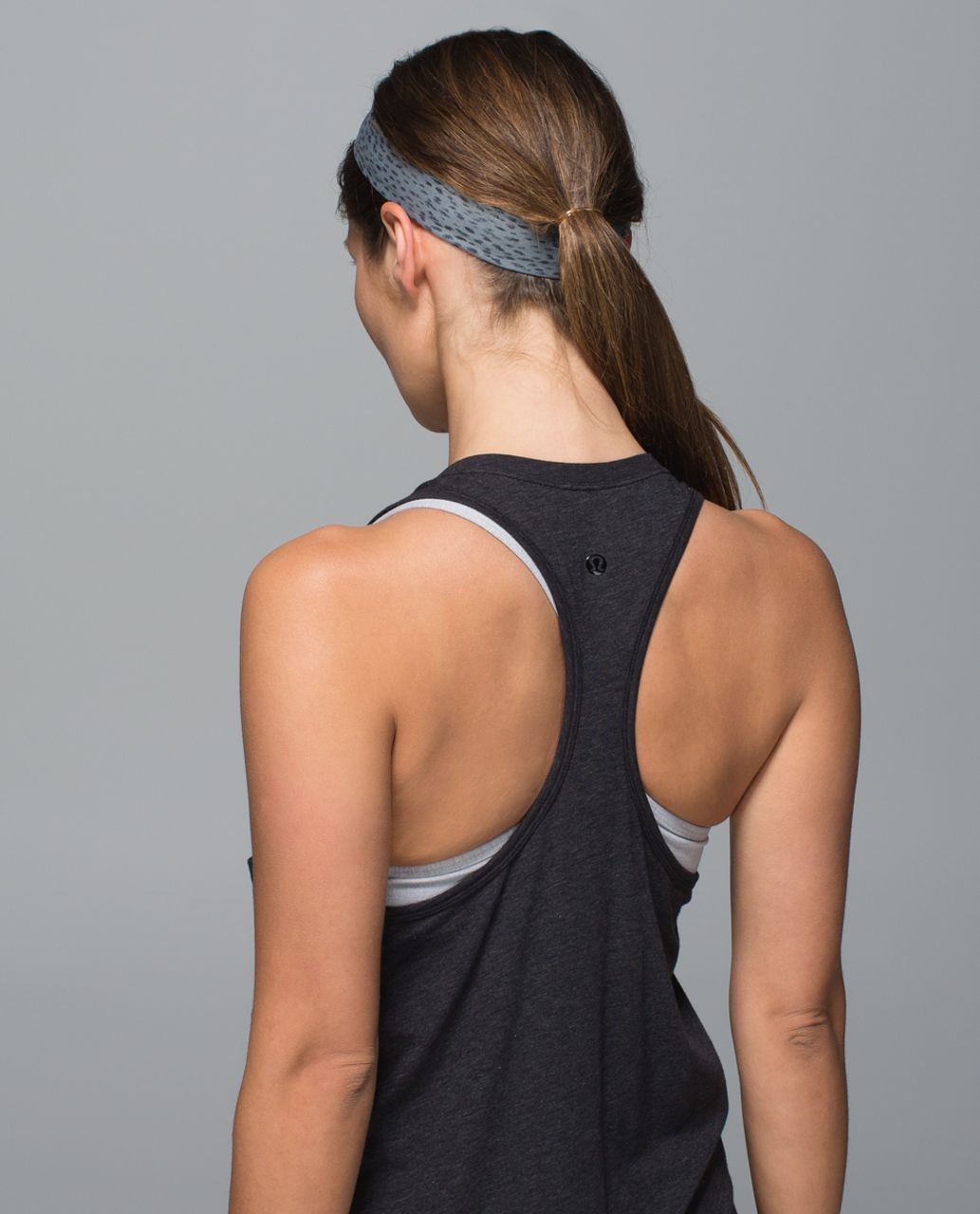 Lululemon Skinny Fly Away Tamer Headband - Dottie Dash Slate Black