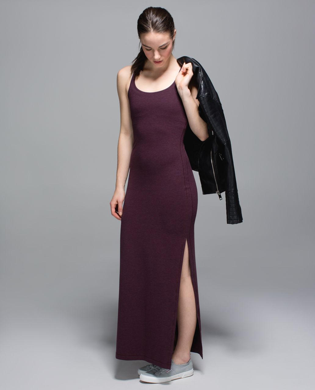 Lululemon Refresh Maxi Dress - Heathered Bordeaux Drama / Black Cherry