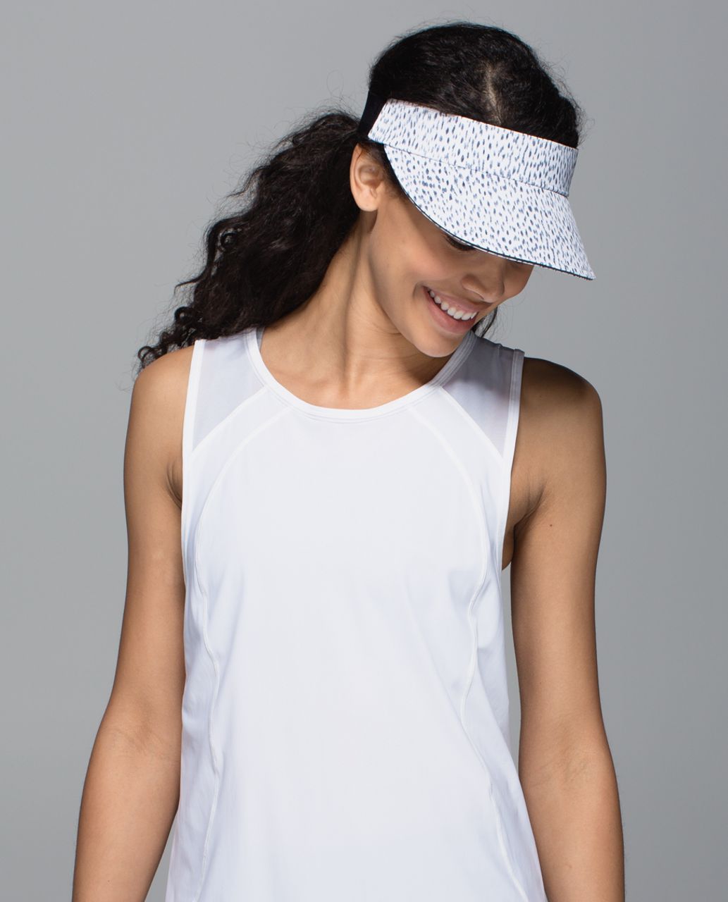 Lululemon Fast Paced Run Visor - Dottie Dash White Black