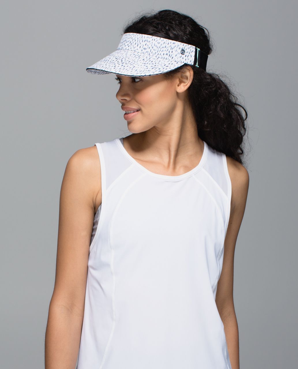 Lululemon Fast Paced Run Visor - Dottie Dash White Black