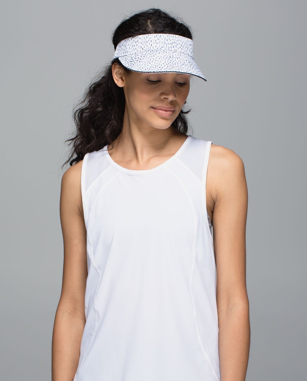 Lululemon Fast Paced Run Visor - Dottie Dash White Black