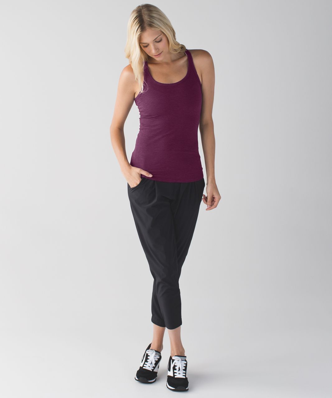 Lululemon Studio Racerback *Vitasea - Heathered Berry Yum Yum / Black Cherry