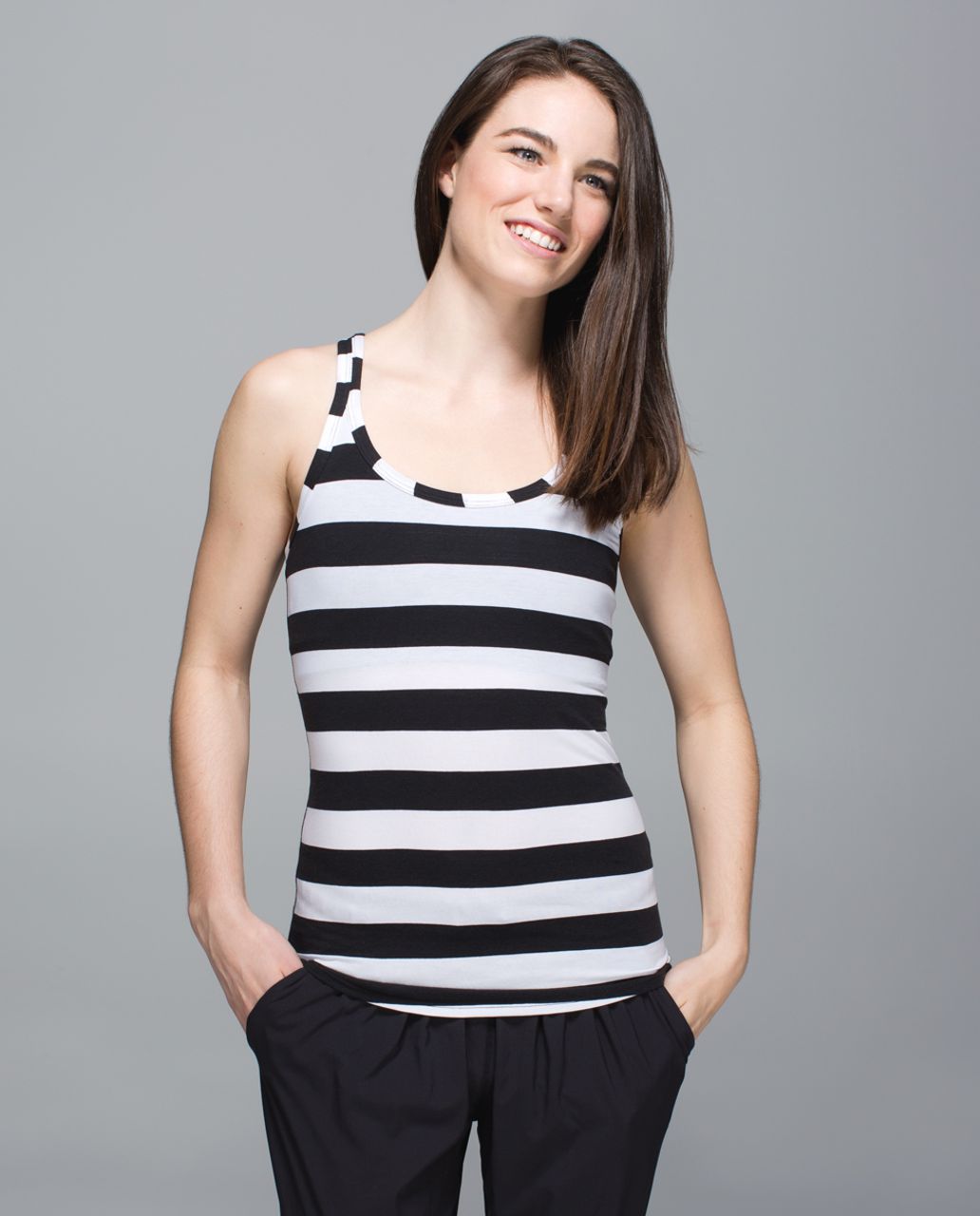 Lululemon Push Ur Limits Tank - Parallel Stripe Black White / Black - lulu  fanatics