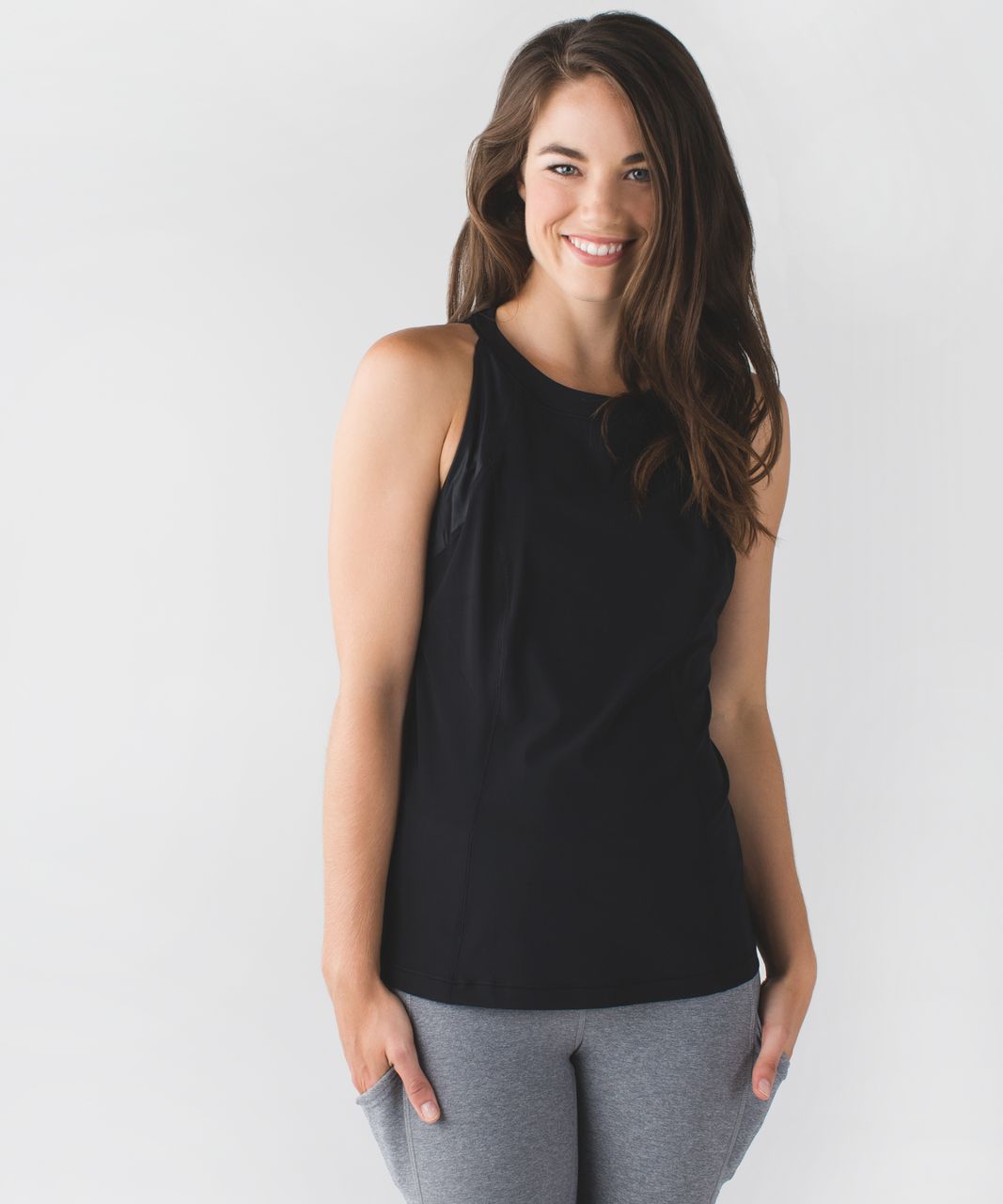 Lululemon Modal-Silk Blend Tie-Front Yoga Tank Top - Black - lulu