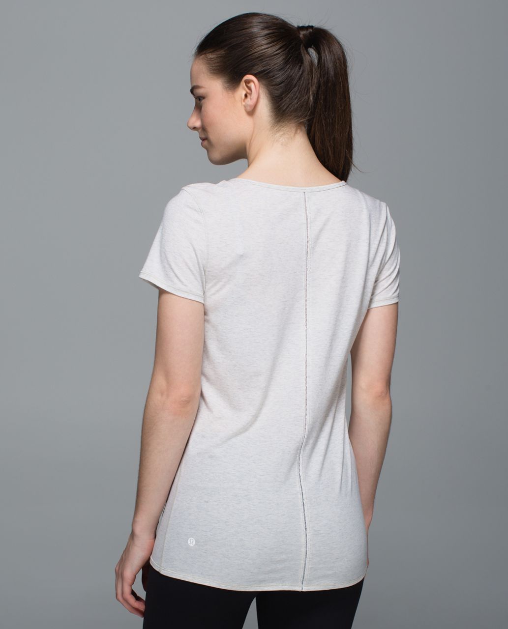 Lululemon Superb Short Sleeve Tee - Wee Stripe Heathered Light Grey White