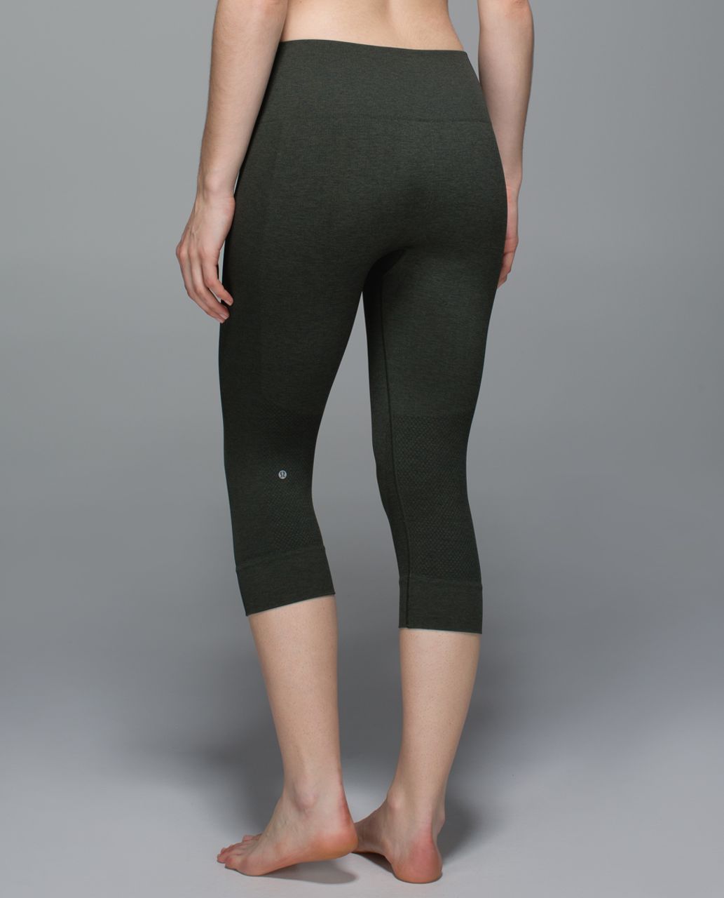 Lululemon Seamlessly Street Crop - Heathered Gator Green