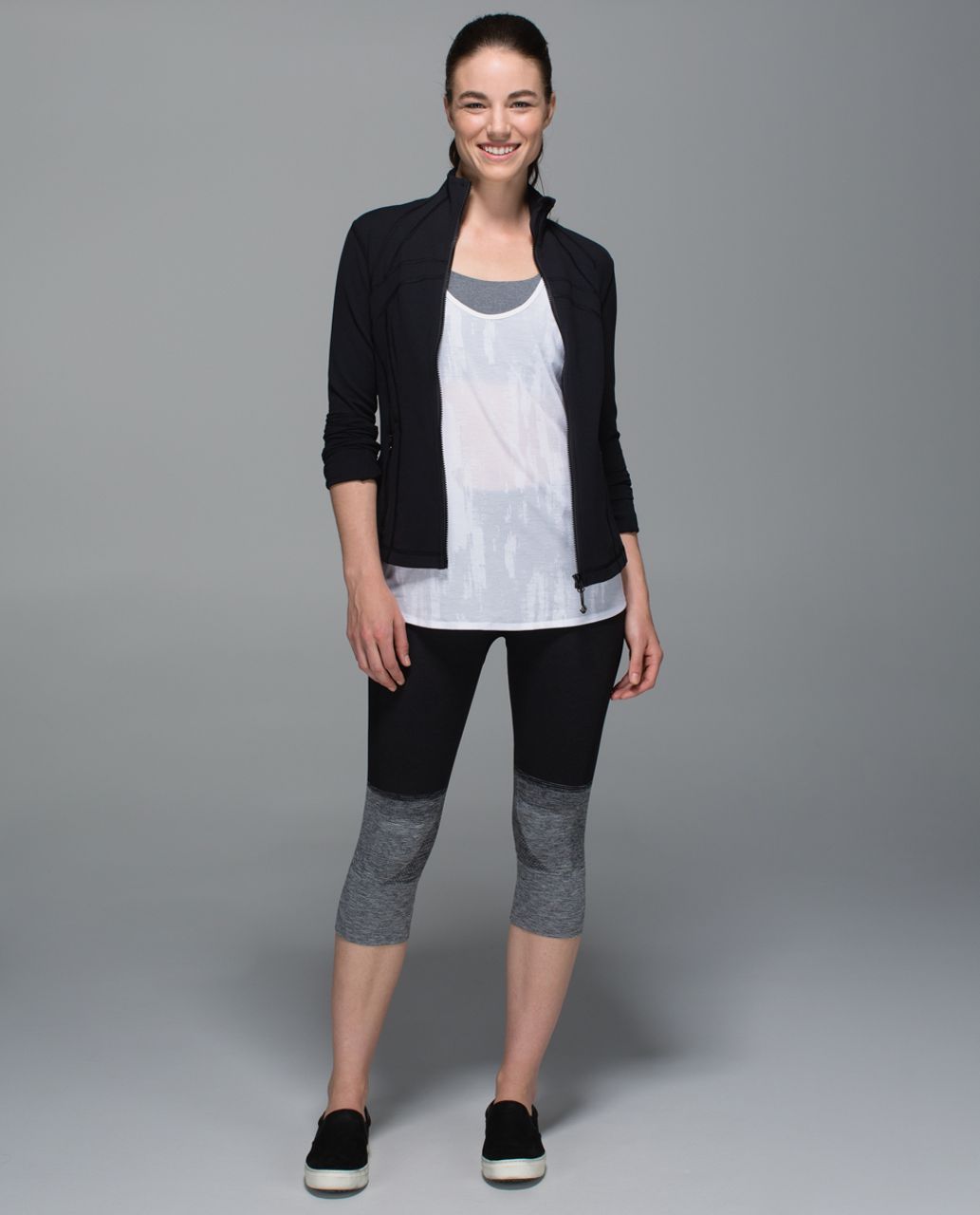 Lululemon Seamlessly Street Crop - Heathered Black