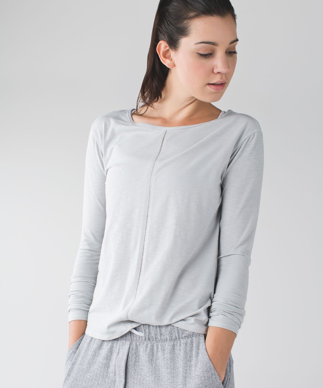 Lululemon Superb Long Sleeve Tee - Silver Spoon