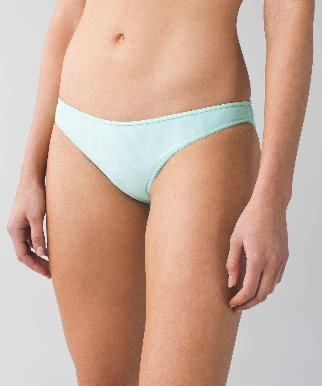 Lululemon Water:  Surf To Sand Bikini Bottom - Toothpaste / Sketch Palm White Black