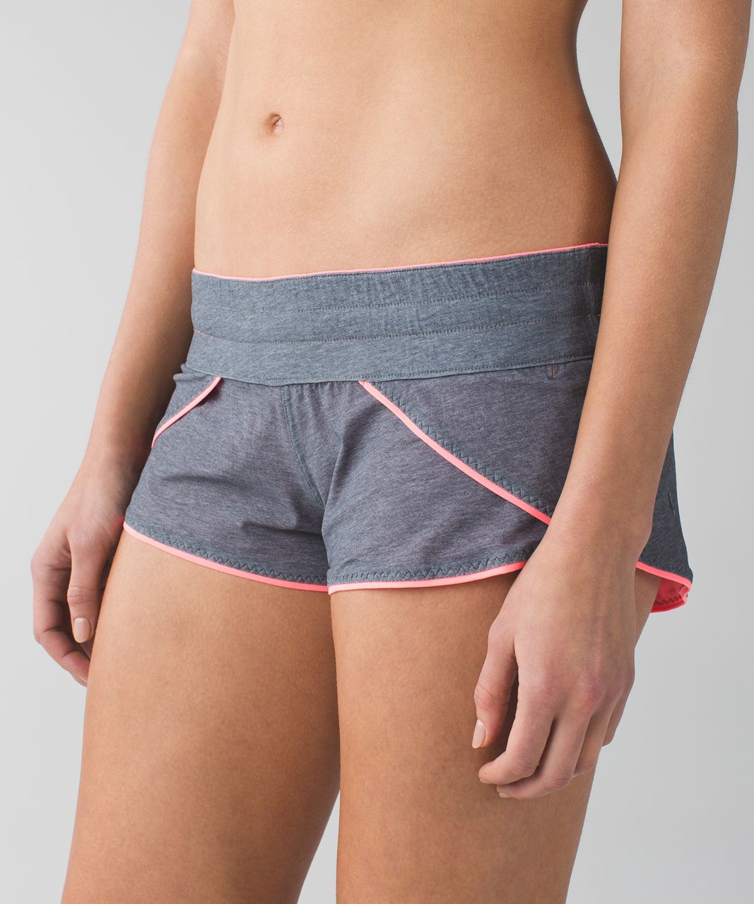 Lululemon Water:  Surf Short - Grapefruit / Heathered Texture Printed Greyt Deep Coal