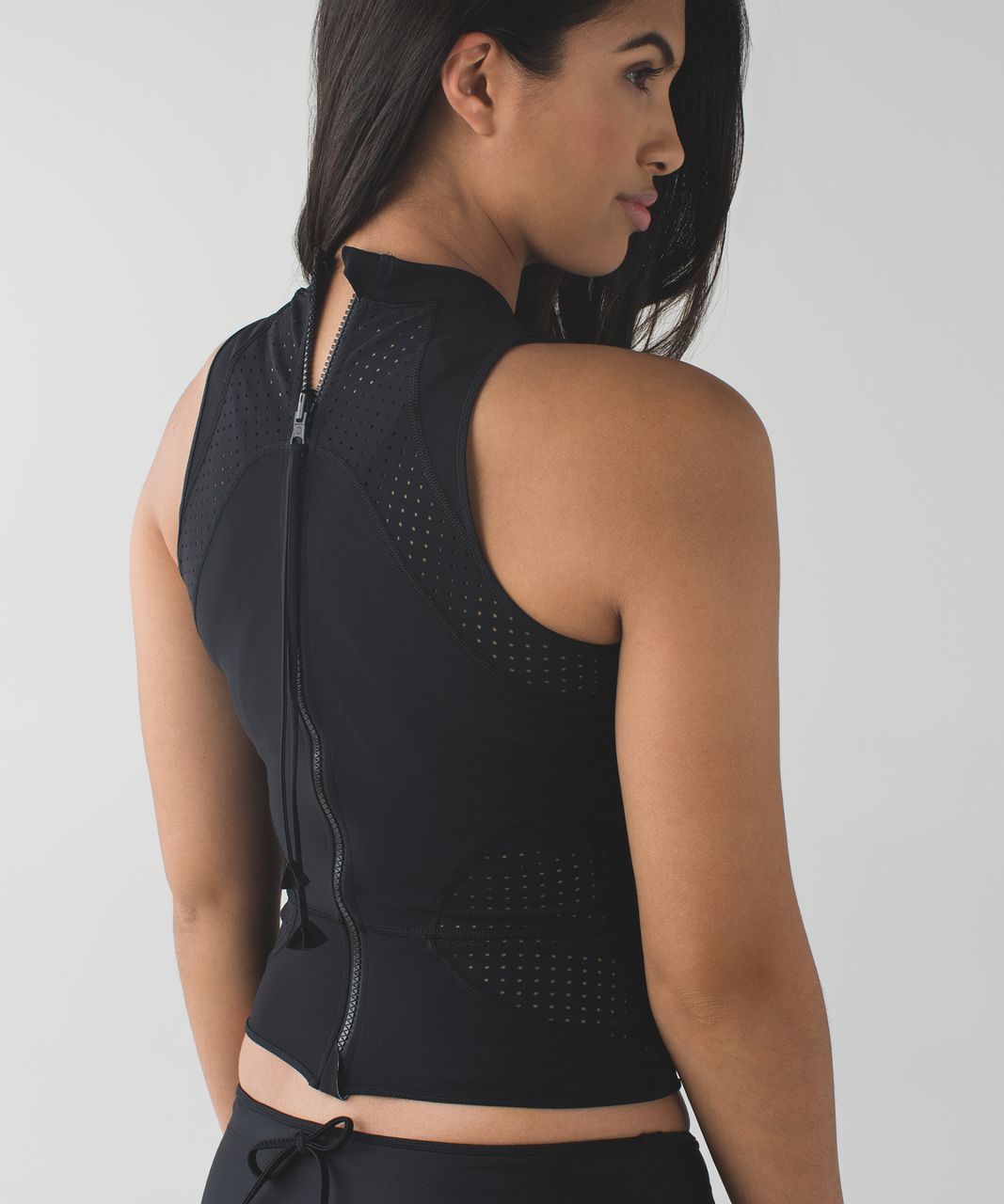 Lululemon Water:  Salty Swim Sleeveless Rashie - Black / Texture Twist White Black