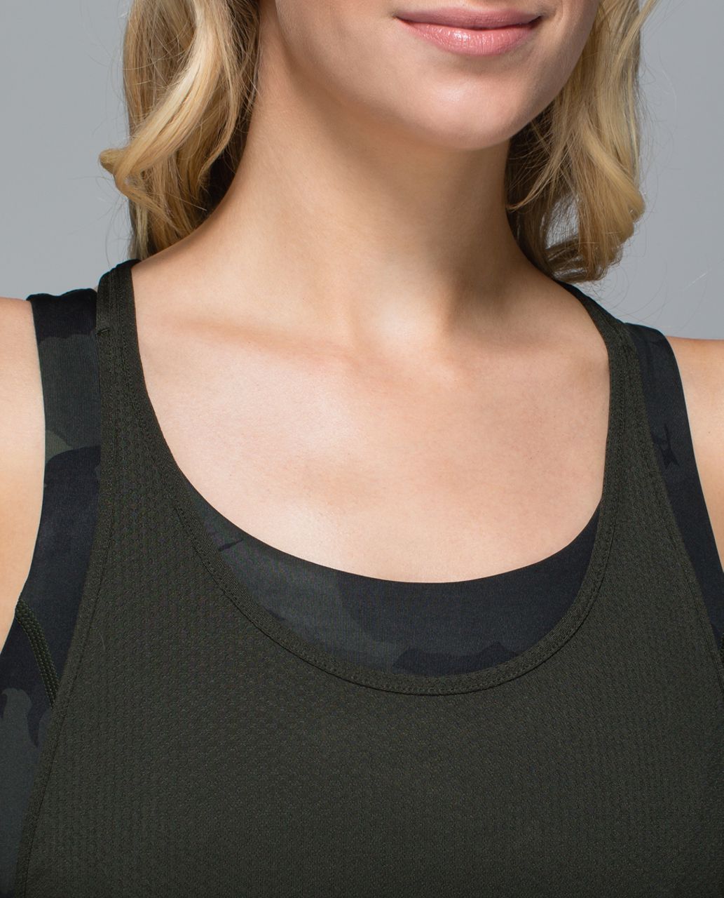 Lululemon All Sport Support Tank - Gator Green / Palm Party Gator Green Black