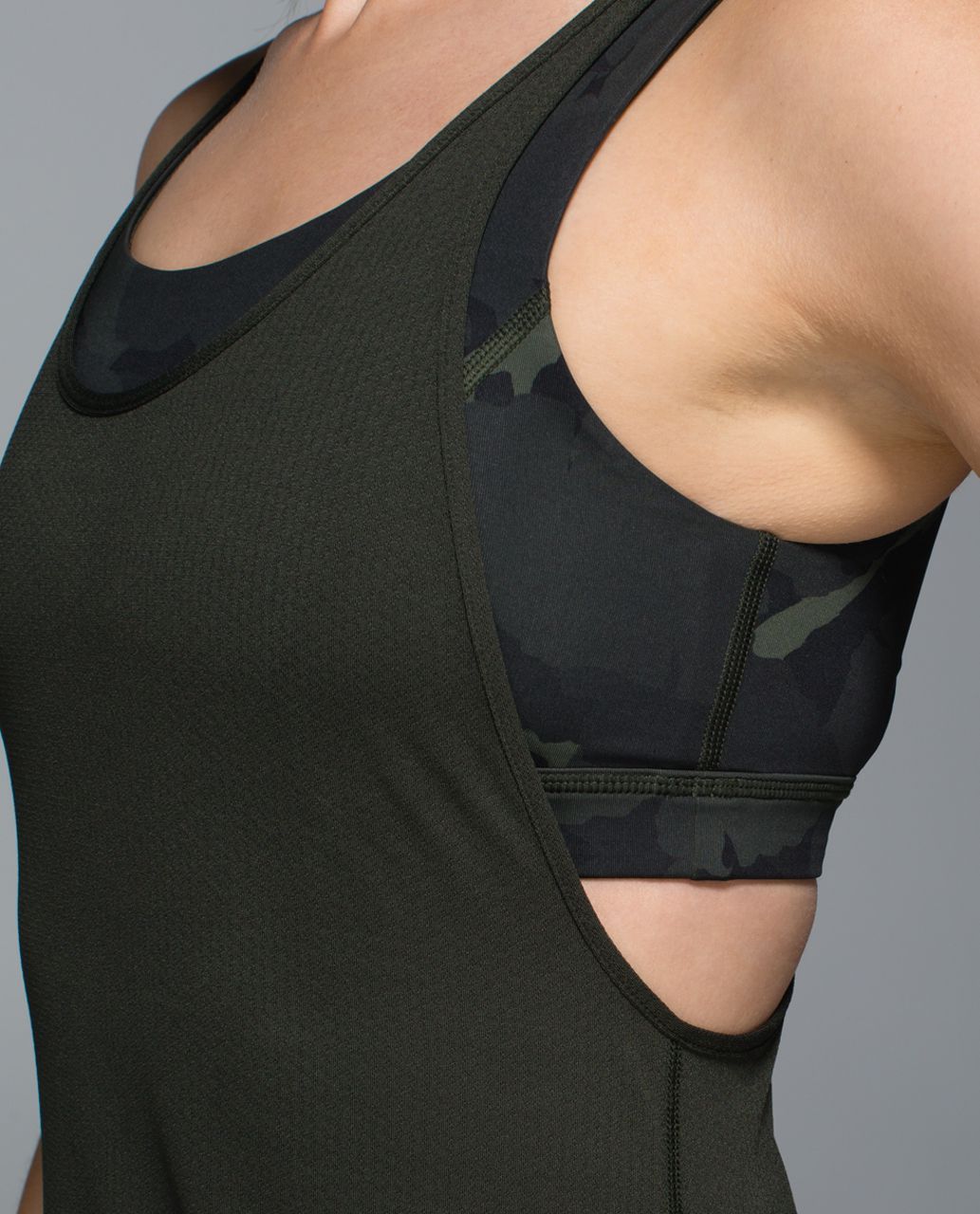 Lululemon All Sport Support Tank - Gator Green / Palm Party Gator Green Black