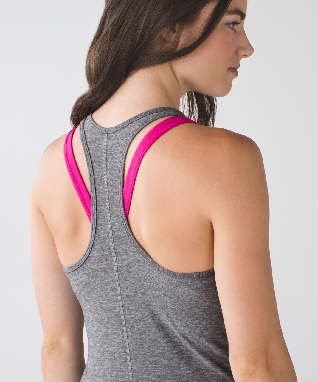 Lululemon Inspiration Tank II - Heathered Slate / Jewelled Magenta