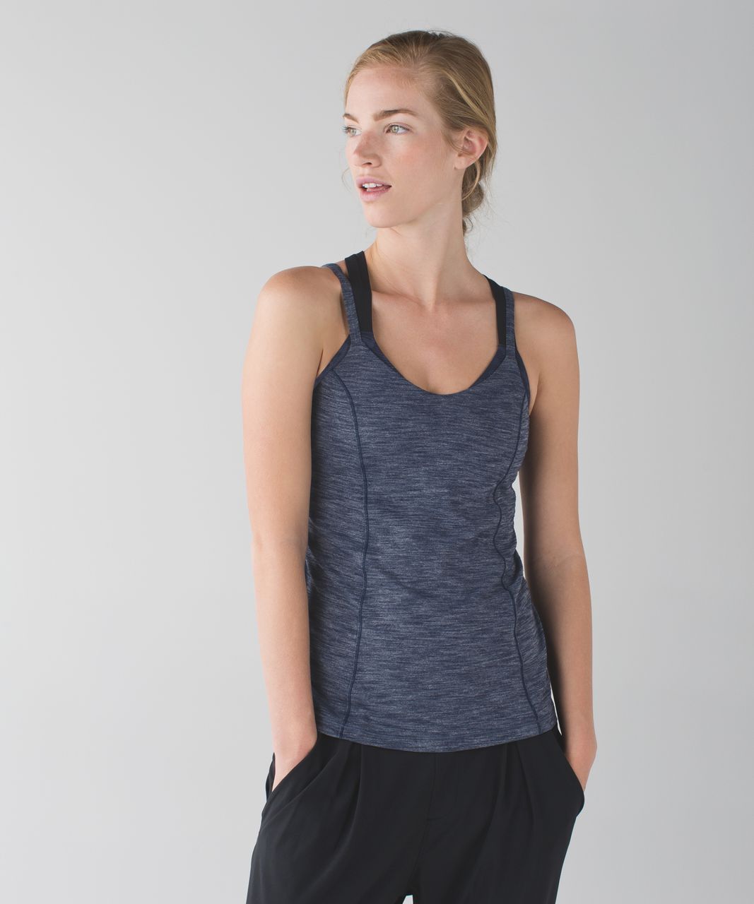 Lululemon Run For Gold Tank - Heathered Deep Navy / Deep Navy