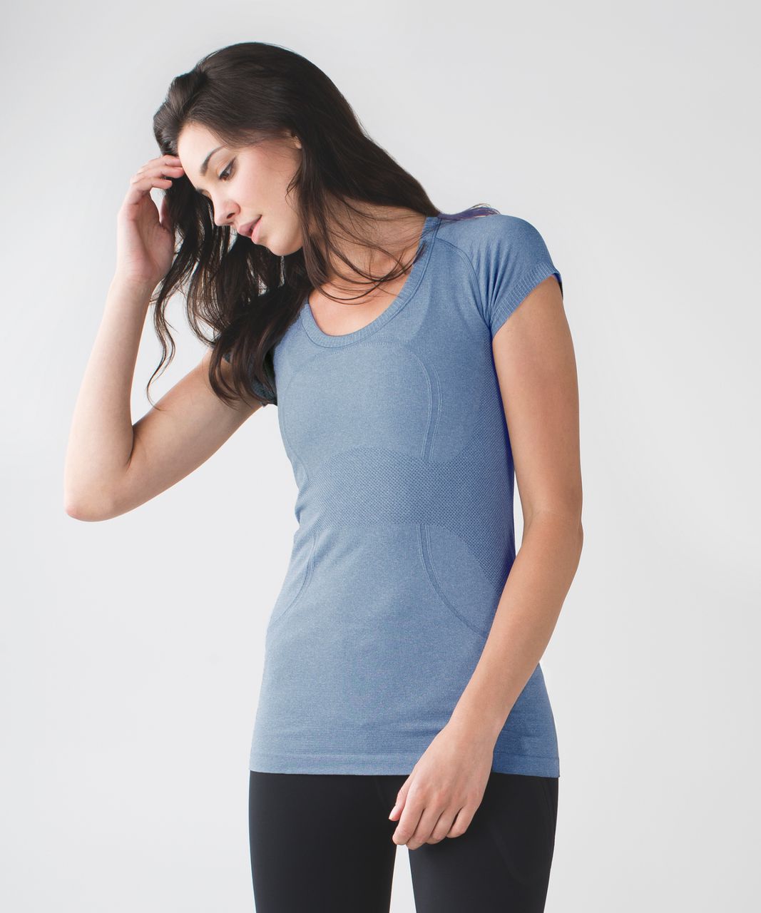 Lululemon Swiftly Tech Short Sleeve Scoop - Heathered Blue Denim