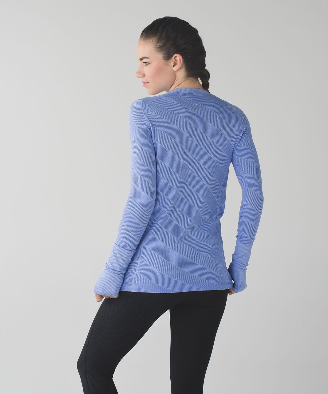 Lululemon Swiftly Tech Long Sleeve Crew - Heathered Sapphire Blue - lulu  fanatics