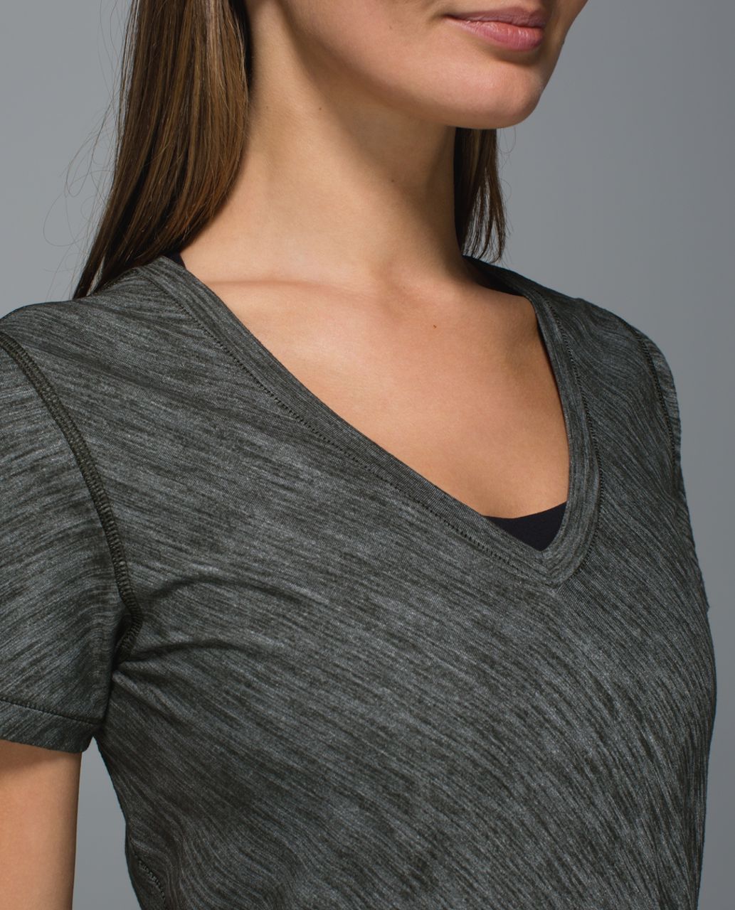 Lululemon What The Sport Tee - Heathered Gator Green