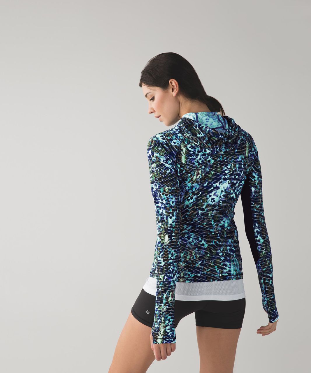 Lululemon Runbeam Hoodie - Floral Sport White Multi / Black