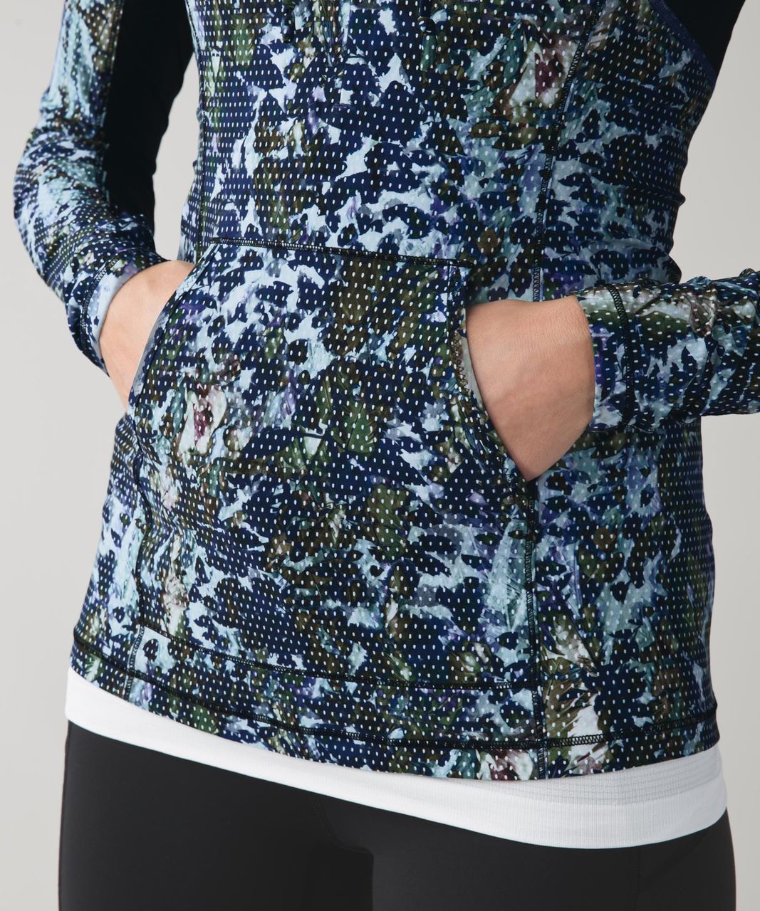 Lululemon Runbeam Hoodie - Floral Sport White Multi / Black