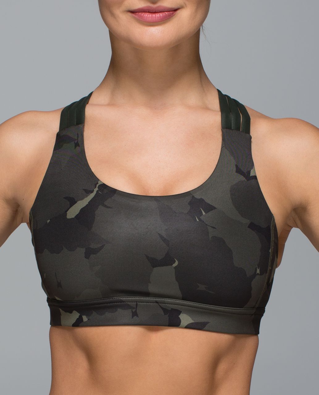 Lululemon All Sport Bra *Adjustable *SE - Palm Party Gator Green Black