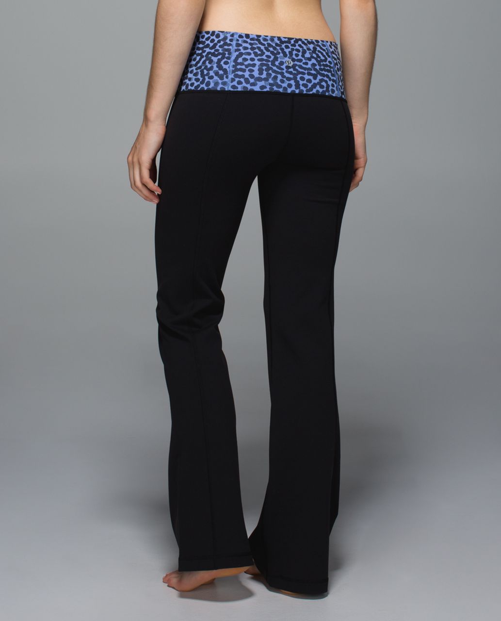 Lululemon Groove Pant II *Full-On Luon (Roll Down - Regular) - Black / Ace Spot Lullaby Black