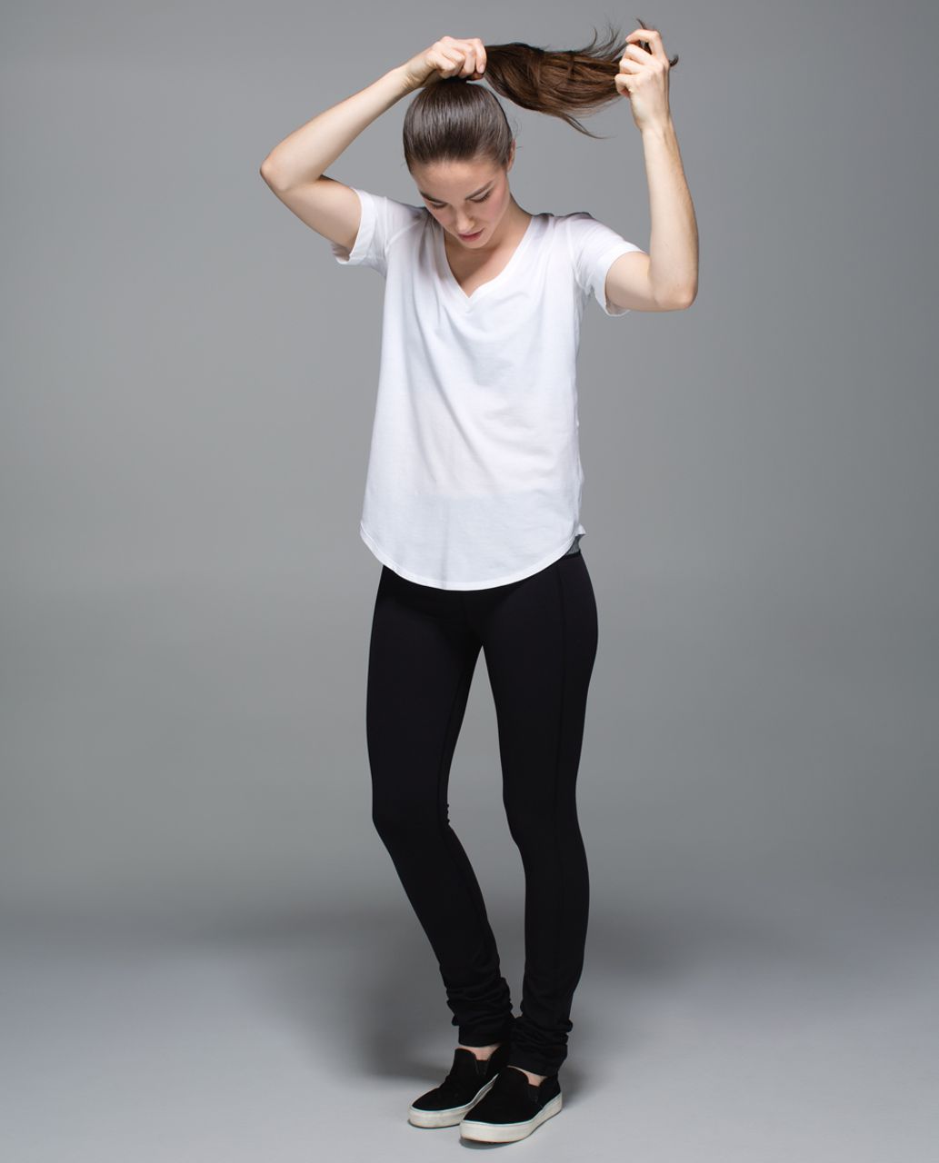 Lululemon Skinny Groove Pant II *Full-On Luon (Roll Down) - Black / Dottie Dash Slate Black