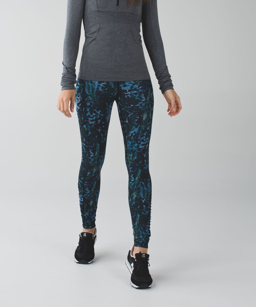 Lululemon Speed Tight II Blue Floral Luxtreme Leggings 5 Pockets