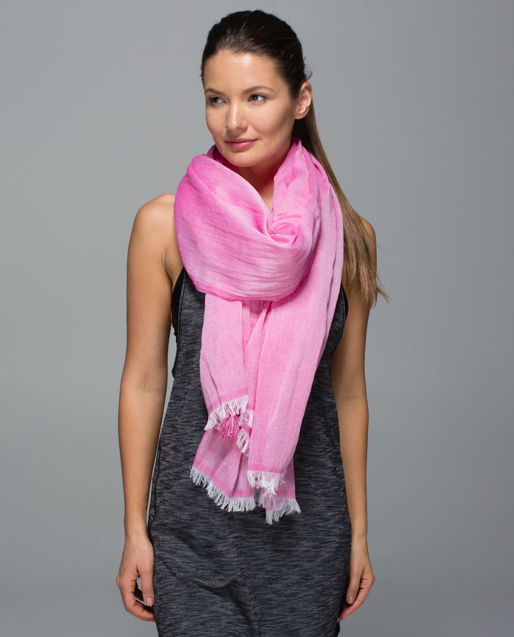 Lululemon Warrior Scarf *Cotton - Jewelled Magenta / White