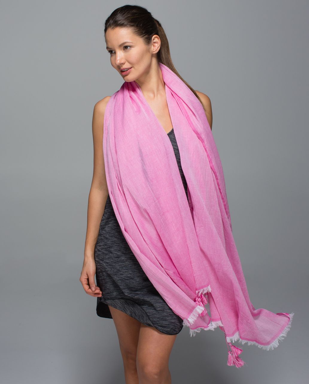 Lululemon Warrior Scarf *Cotton - Jewelled Magenta / White