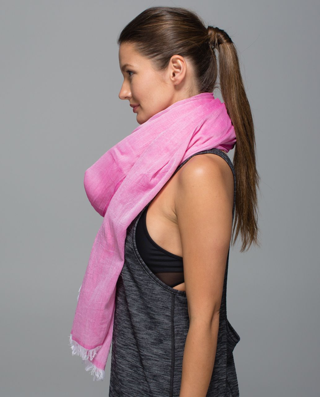 Lululemon Warrior Scarf *Cotton - Jewelled Magenta / White