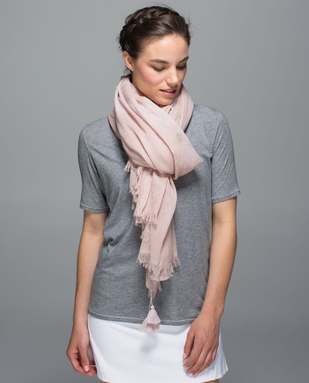 Lululemon Warrior Scarf *Cotton - Grain / White