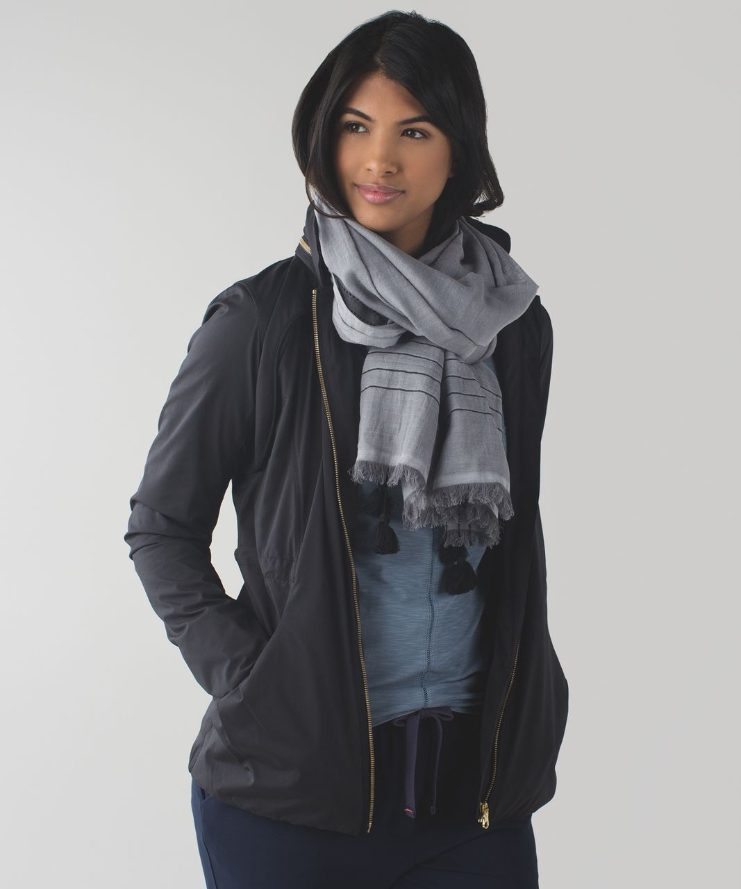 Lululemon Warrior Scarf *Cotton - Black / Slate / White