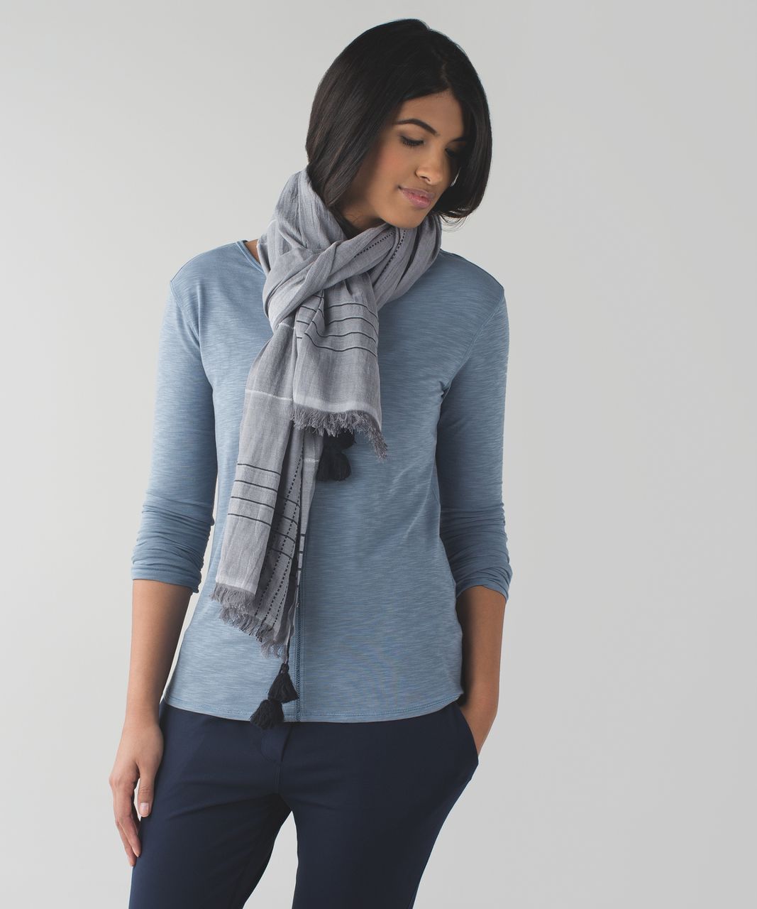 Lululemon Warrior Scarf *Cotton - Black / Slate / White