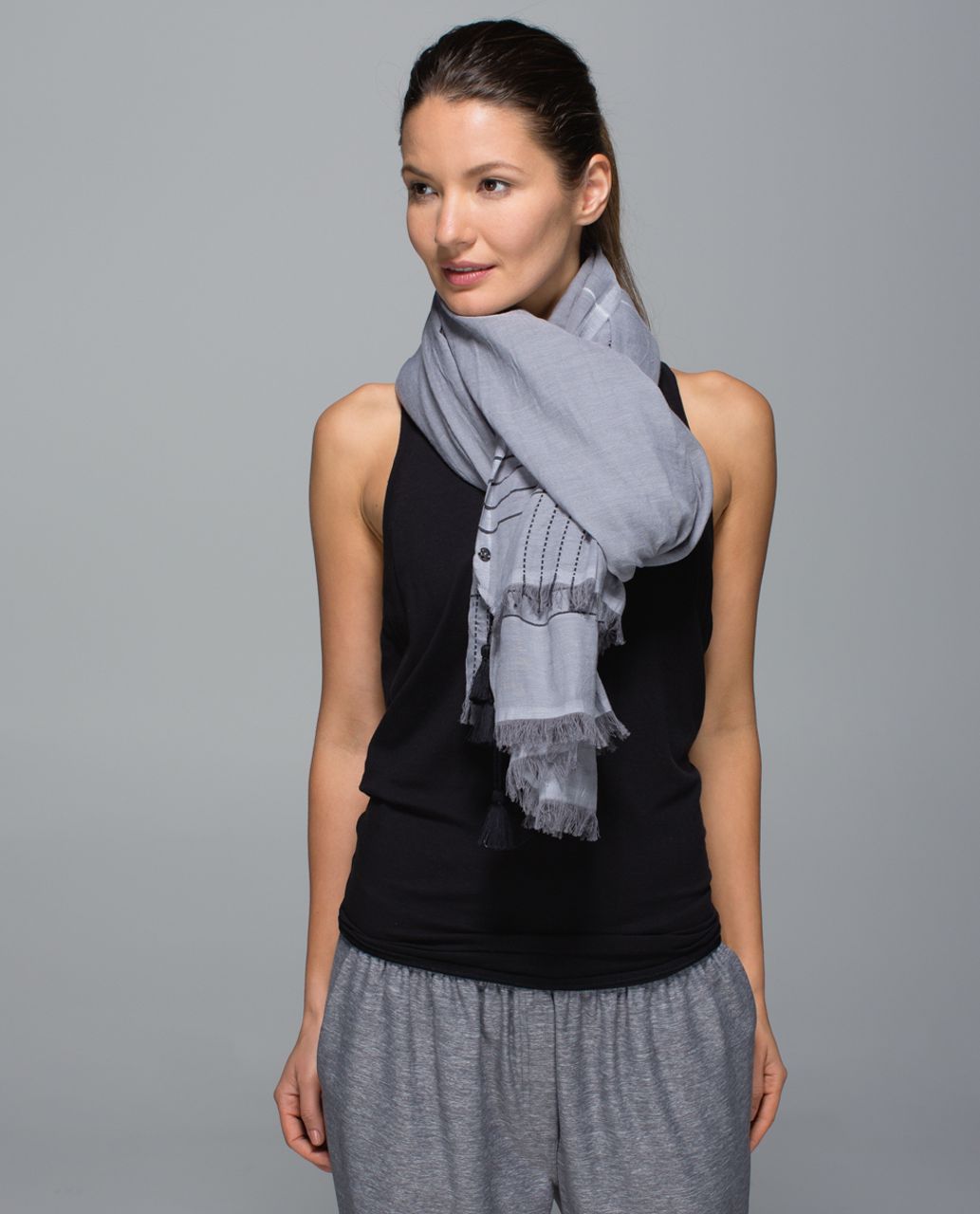 Lululemon Warrior Scarf *Cotton - Black / Slate / White