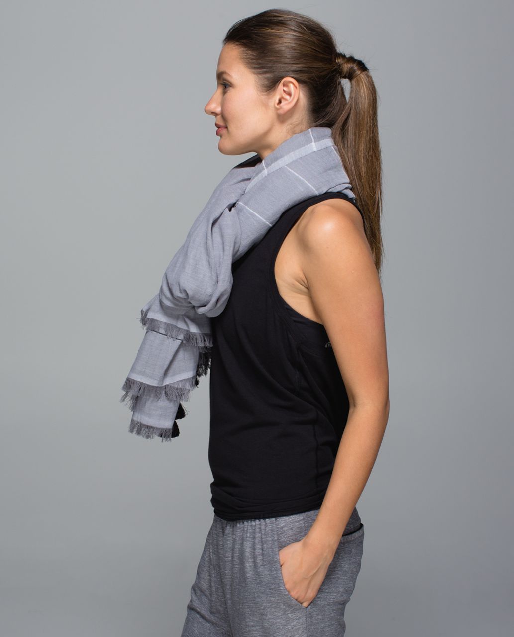 Lululemon Warrior Scarf *Cotton - Black / Slate / White