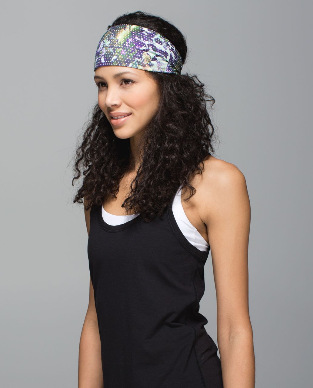 Lululemon Fringe Fighter Headband - Floral Sport White Multi / Gator Green