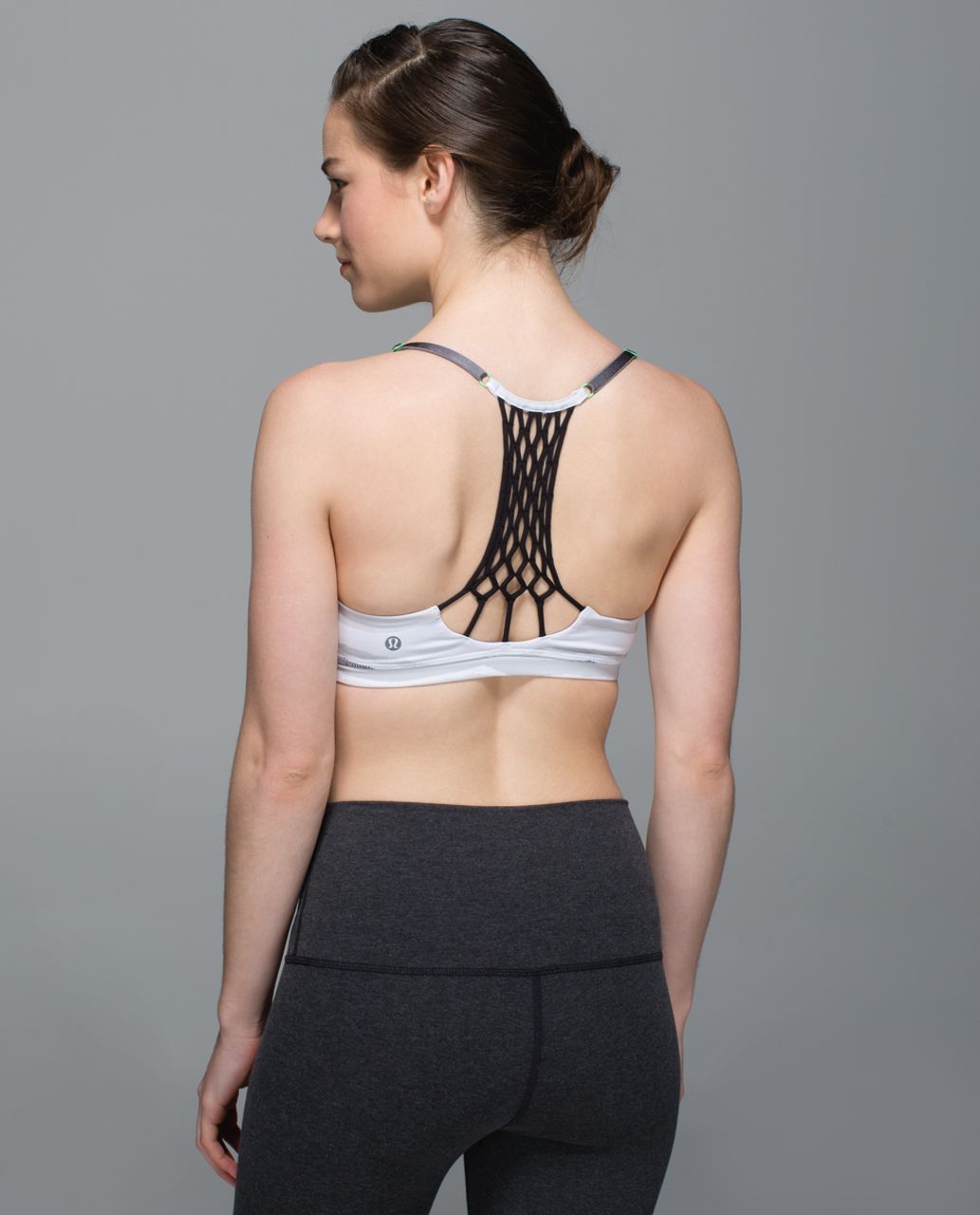 Lululemon True Self Bra - Bleacher Stripe White Black / Slate