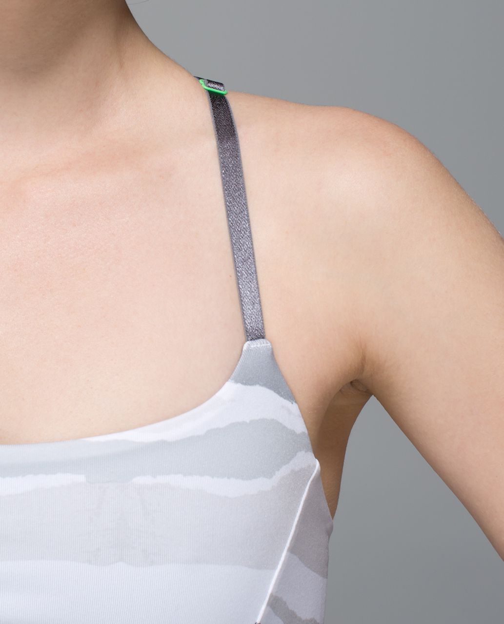 Lululemon True Self Bra - Bleacher Stripe White Black / Slate