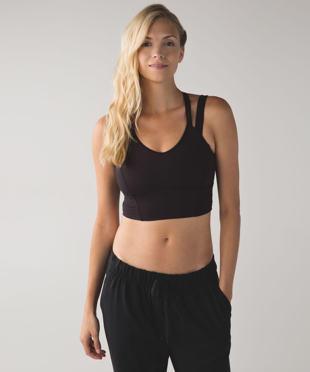 Lululemon Happy Strappy Tank Top Womens 6 Black Running Gym Sport